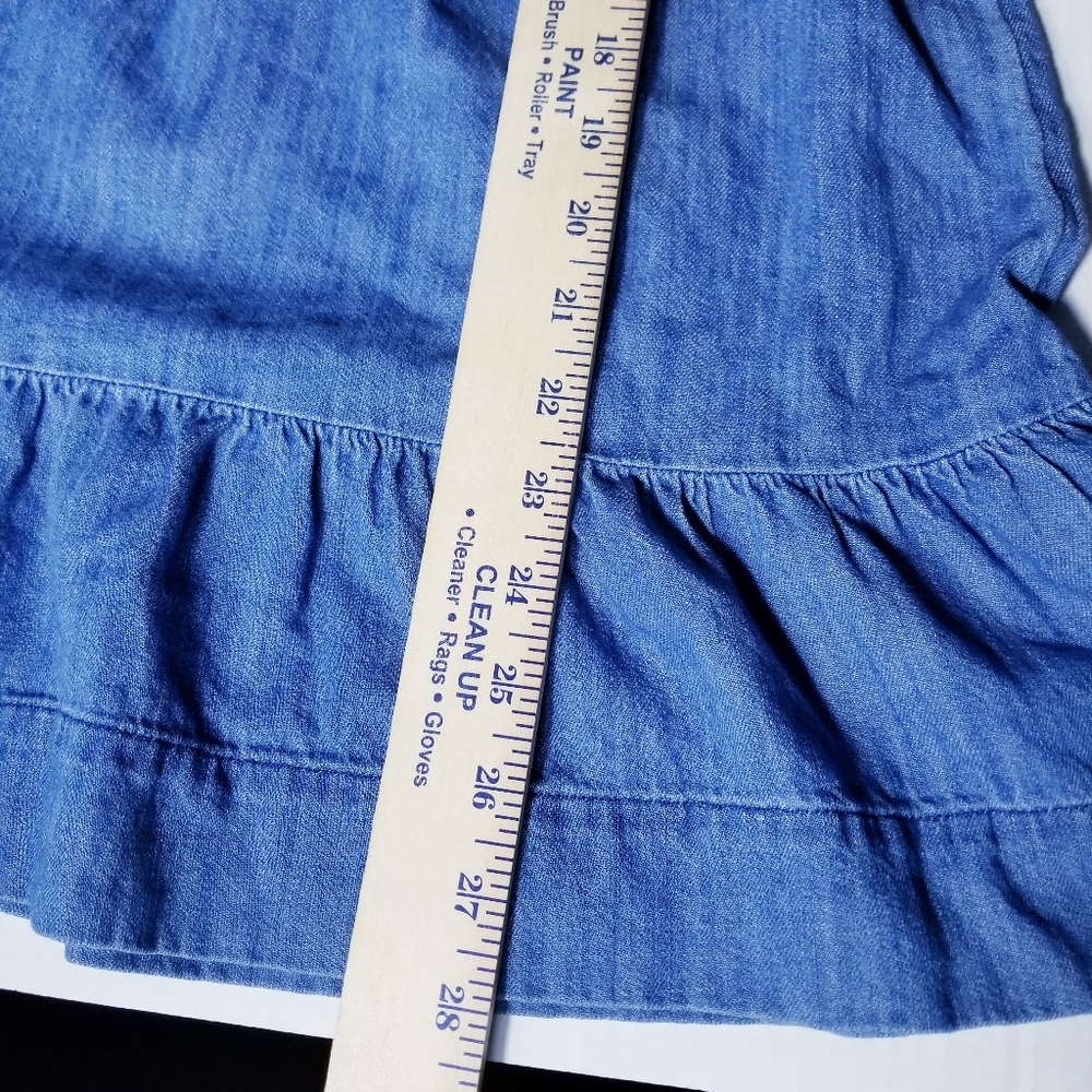OLD NAVY GIRL'S PUFFED SLEEVES TIERED JEAN DRESS SIZE LARGE 10/12 - Picture 6 of 11